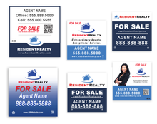 Resident Realty Panel [For H-Frame or Arm Post] | 24"W x 24"H Aluminum Panel | Choose Your Design & Update Name/Phone [2022]