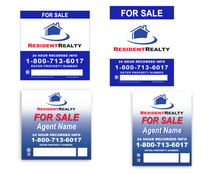 Resident Realty 24 Hour Panel [For H-Frame or Arm Post] | 040 Aluminum w/ Vinyl Laminate Overlay | Choose Size and Design | 24" x 24" or 24" x 30"