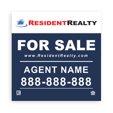 Resident Realty Panel [For H-Frame or Arm Post] | 24"W x 24"H Aluminum Panel | Choose Your Design & Update Name/Phone [2022]