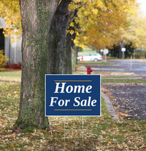 "Home For Sale" Pre Designed Yard Signs | 24"W x 18"H, Double Sided, UV Printed | Choose Quantity | Comes with 6"W x 24"H Metal H-Stakes