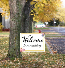 Wedding Wayfinding Yard Signs | 24"W x 18"H, Double Sided, UV Printed | Choose  Signs Only or Sign with 6"W x 24"H Metal H-Stakes