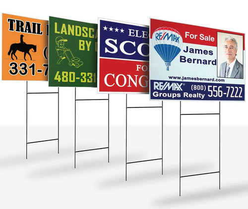 Double Sided Yard / Lawn Signs (W/ H-Stake)